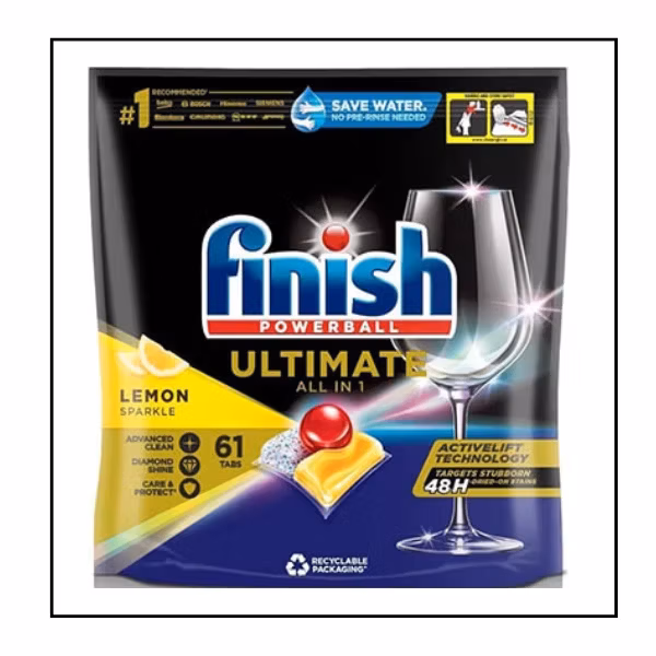 Finish Ultimate All in One فينش أقراص جلاية ، ليمون 61 قرص