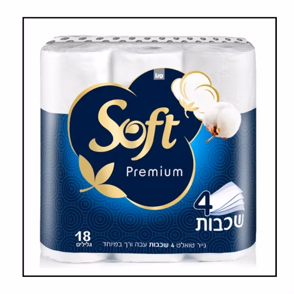 سانو سوفت بريميوم – ورق تواليت 4 طبقات – عريض وناعم – 18 رول