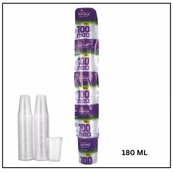 كاسات بلاستيك 180 مل – ربطة 100 كاسة