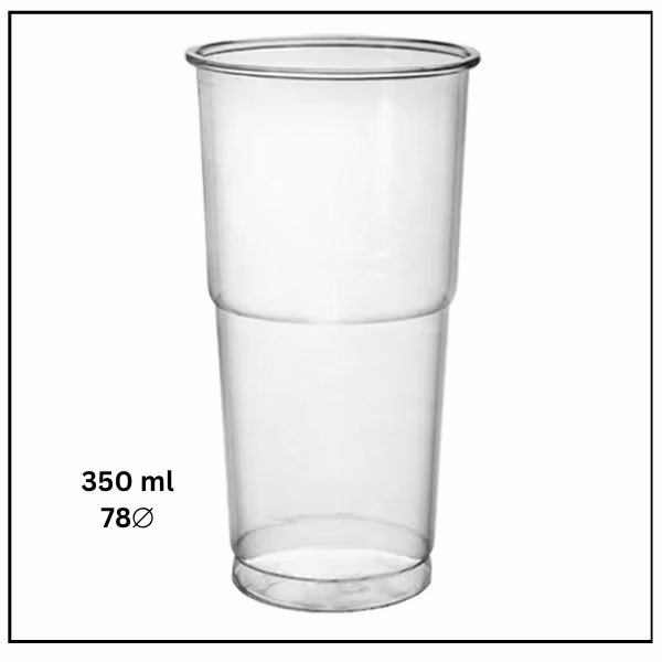 كاسات بارد 350 مل – PET – شفافة – ⌀78 – كرتونة 1250 كاسة